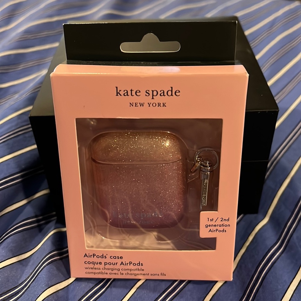 Kate Spade Air Pods Case NIB 1st /2nd Gen Sunset Glitter
